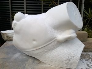 'The god, Gravity, fallen' in Carrara statuary marble