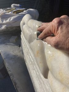 Polishing marble
